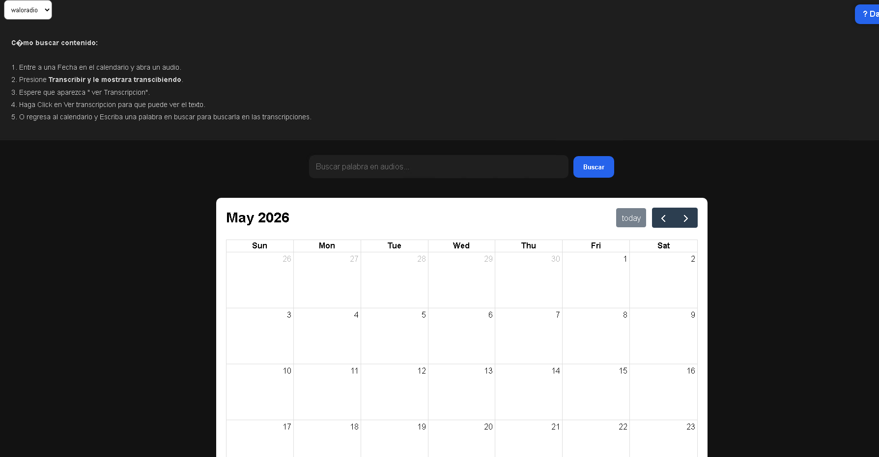 Calendario AudioRecord