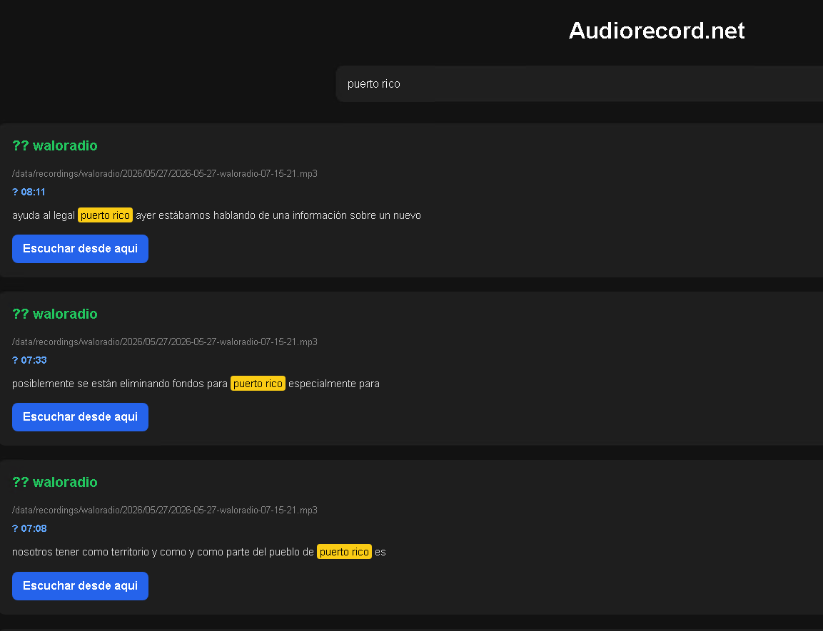Busqueda Inteligente AudioRecord AI
